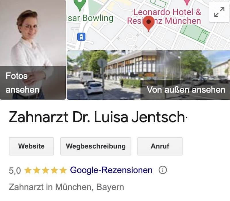 Zahnarzt München Giesing Dr. Luisa Jentsch Bewertung